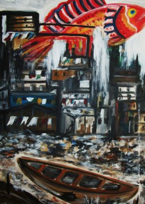 Tania Rupel Tera - Postkarte Bildmotiv Springender Fisch